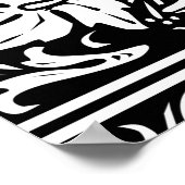Letter T Middeleeuwse Monogram Vintage Initiaal Poster (Hoek)