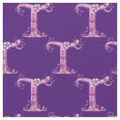 Letter T monogram decoratieve tekst aangepaste sto Stof (Close Up)