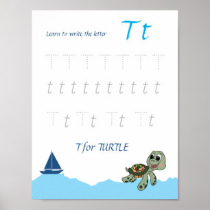 Letter T Volgen Poster voor Kinderen
