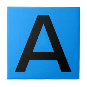 Letter-tegel - blauwe achtergrond tegeltje