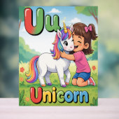 Letter U Alphabet Poster – U is for Unicorn – Cute (Neutre)