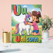Letter U Alphabet Poster – U is for Unicorn – Cute (Mariage)