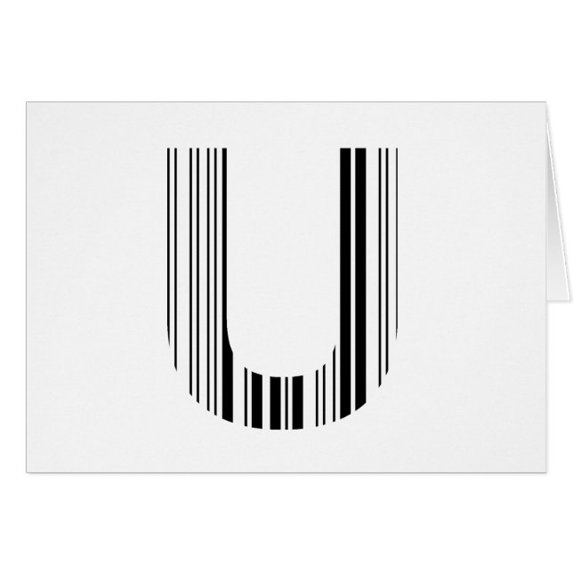 LETTER U BAR CODE Eerste Initiaal Barcodepatroon (Voorkant Horizontaal)