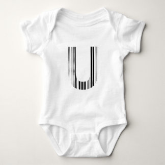 LETTER U BAR CODE Eerste Initiaal Barcodepatroon Romper