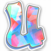 Letter U -  Color Mix Sticker (Voorkant)