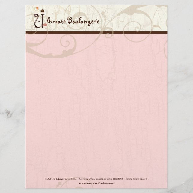 Letter U Cupcake Business Letterhead Briefhoofd Sjabloon (Voorkant)