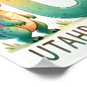 Letter U, Dinosaur Alphabet Waterverf Poster (Hoek)