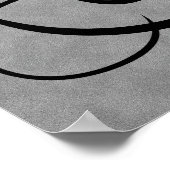 Letter U, Gothic Monogram Black Poster (Hoek)