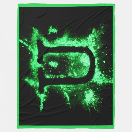 Letter U Groen Hoofdstedelijk Alfabet Fleece Deken (Voorkant)