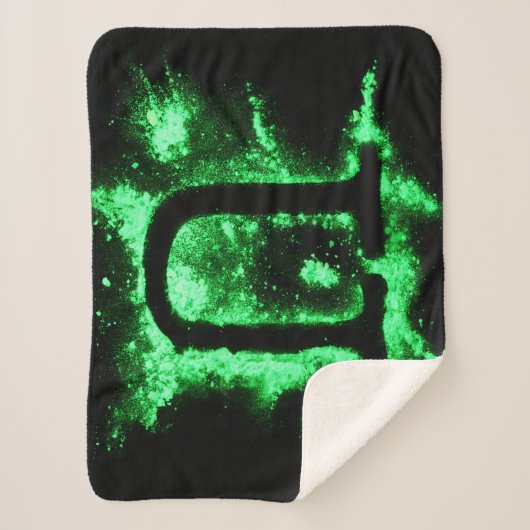 Letter U Groen Hoofdstedelijk Alfabet Sherpa Deken (Voorkant)