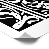 Letter U Middeleeuws Monogram Art Nouveau Poster (Hoek)