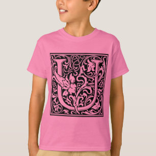 Letter U Middeleeuwse Monogram Art Nouveau T-shirt
