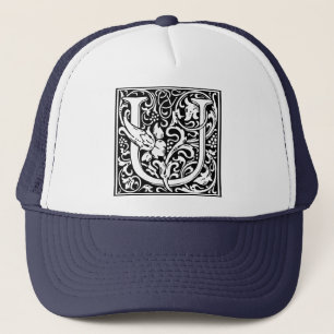 Letter U Middeleeuwse Monogram Art Nouveau Trucker Pet