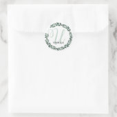 Letter U Monogram Aangepaste Naam Minimalistische Ronde Sticker (Tas)