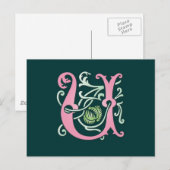 Letter U Monogram Briefkaart (Voorkant / Achterkant)