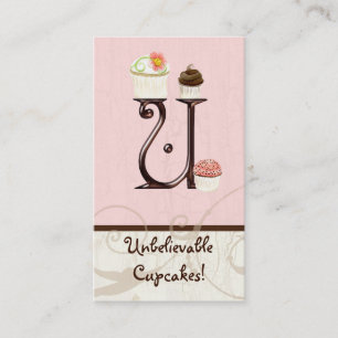 Letter U Monogram Dessert Bakery-Visitekaartjes Visitekaartje