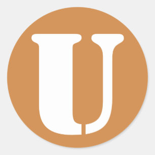 Letter U Peru Gold Stencil Alphabet van Janz Ronde Sticker