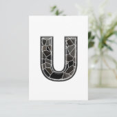 Letter U Stone Wall uitnodigingen (Staand voorkant)