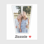 Letter V Alphabet & Photo Custom-Cut Vinyl Sticker (Feuille)