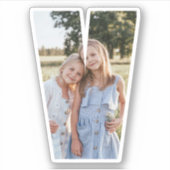 Letter V Alphabet & Photo Custom-Cut Vinyl Sticker (Devant)