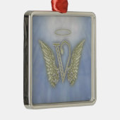 Letter V Angel Monogram Metalen Ornament (Rechts)