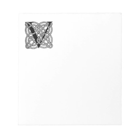 Letter V  Celtic Knot Monogram Notitieblok (Voorkant)