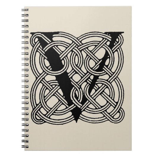 Letter V  Celtic Knot Monogram Notitieboek (Voorkant)