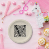 Letter V  Celtic Knot Monogram Papieren Bordje (Feest)