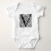 Letter V  Celtic Knot Monogram Romper (Voorkant)