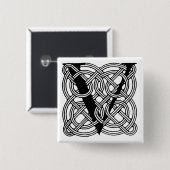 Letter V  Celtic Knot Monogram Vierkante Button 5,1 Cm (Voorkant /achterkant)