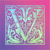 Letter V Colorful  First Letter Gradient Sticker (Voorkant)