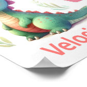 Letter V, Dinosaur Alphabet Waterverf Poster (Hoek)