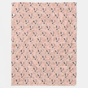 Letter V Fleece Deken