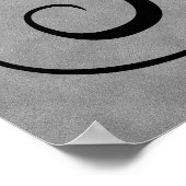 Letter V, Gothic Monogram Black Poster (Hoek)