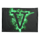 Letter V Groen Hoofdstedelijk Alfabet Kussensloop (Achterkant)