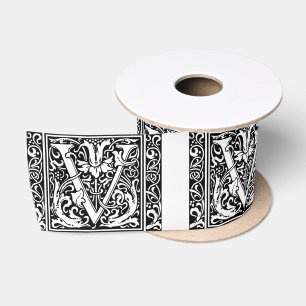 Letter V Middeleeuwse Monogram Art Nouveau Lint