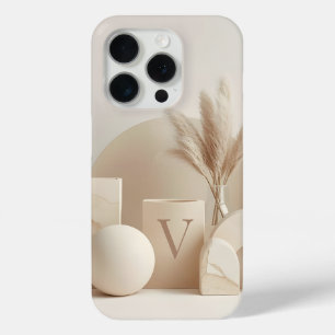 Letter V Minimal Monogram Hoesje – Esthetisch N