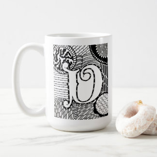 Letter V Mok, Art van Elizabeth Sampson Coffee Mok