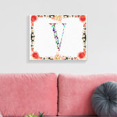 Letter V Monogram Canvas Afdruk (Insitu (Woonkamer))