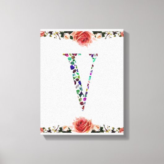 Letter V Monogram Canvas Afdruk (Voorkant)