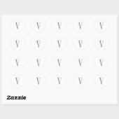 Letter V Monogram Hart Sticker (Vel)
