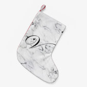 Letter V monogram Marmer textuur Kleine Kerstsok (Voorkant (Hangend))