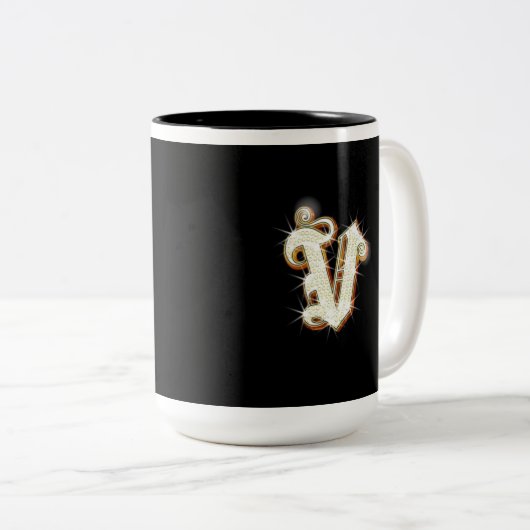 Letter V Monogram Mok (Voorkant rechts)
