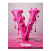 Letter V, Monogram V  - Customizable Name Poster  Perfect Poster (Voorkant)