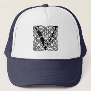 Letter V Monogram Vintage Keltische Knoopprint Trucker Pet
