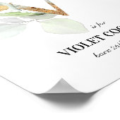 Letter V New Baby Monogram Birth Print Greenery (Hoek)