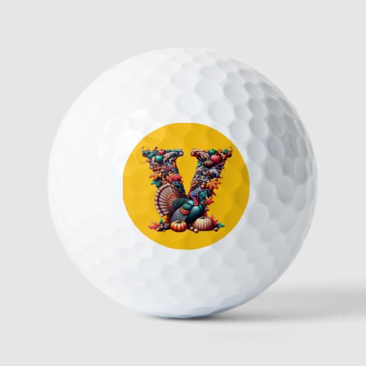 Letter V Thanksgiving turkey style gift Golfballen (Voorkant)