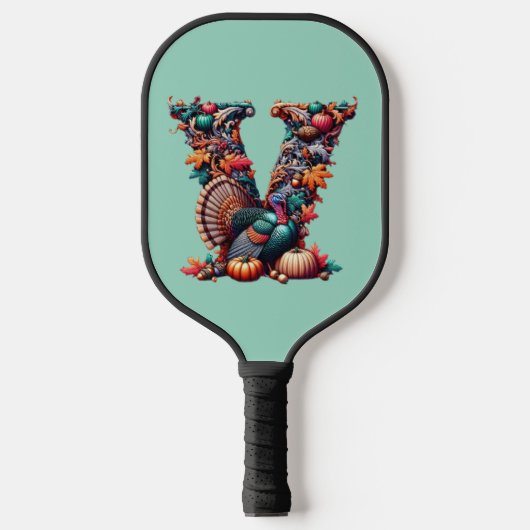 Letter V Thanksgiving turkey style gift  Pickleball Paddle (Voorkant)