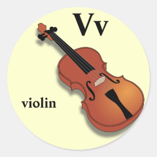 Letter V viool Stickers