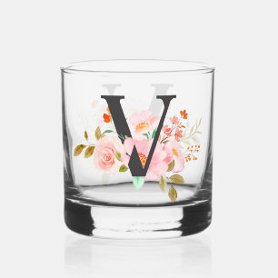 Letter V Whisky Glas